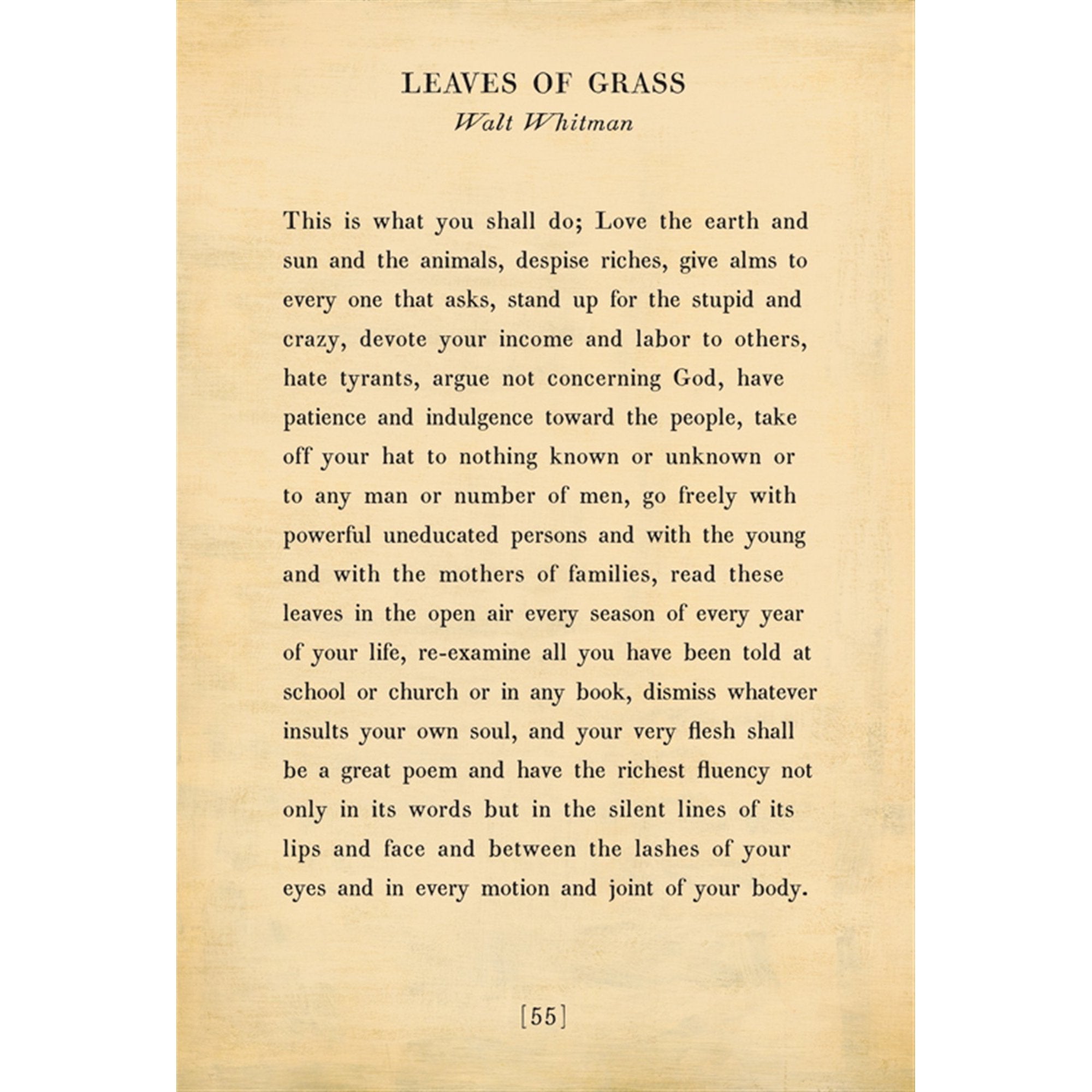 Leaves of Grass- Poetry Collection Art Print - Jack and Jill Boutique