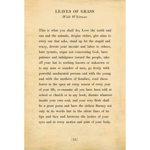 Leaves of Grass- Poetry Collection Art Print-Art Print-17" x 25"-Cream-Gallery Wrap-Jack and Jill Boutique