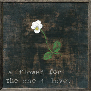 Art Print - Little White Flower For The One I Love-Art Print-24" x 24"-Grey Wood Frame-Jack and Jill Boutique