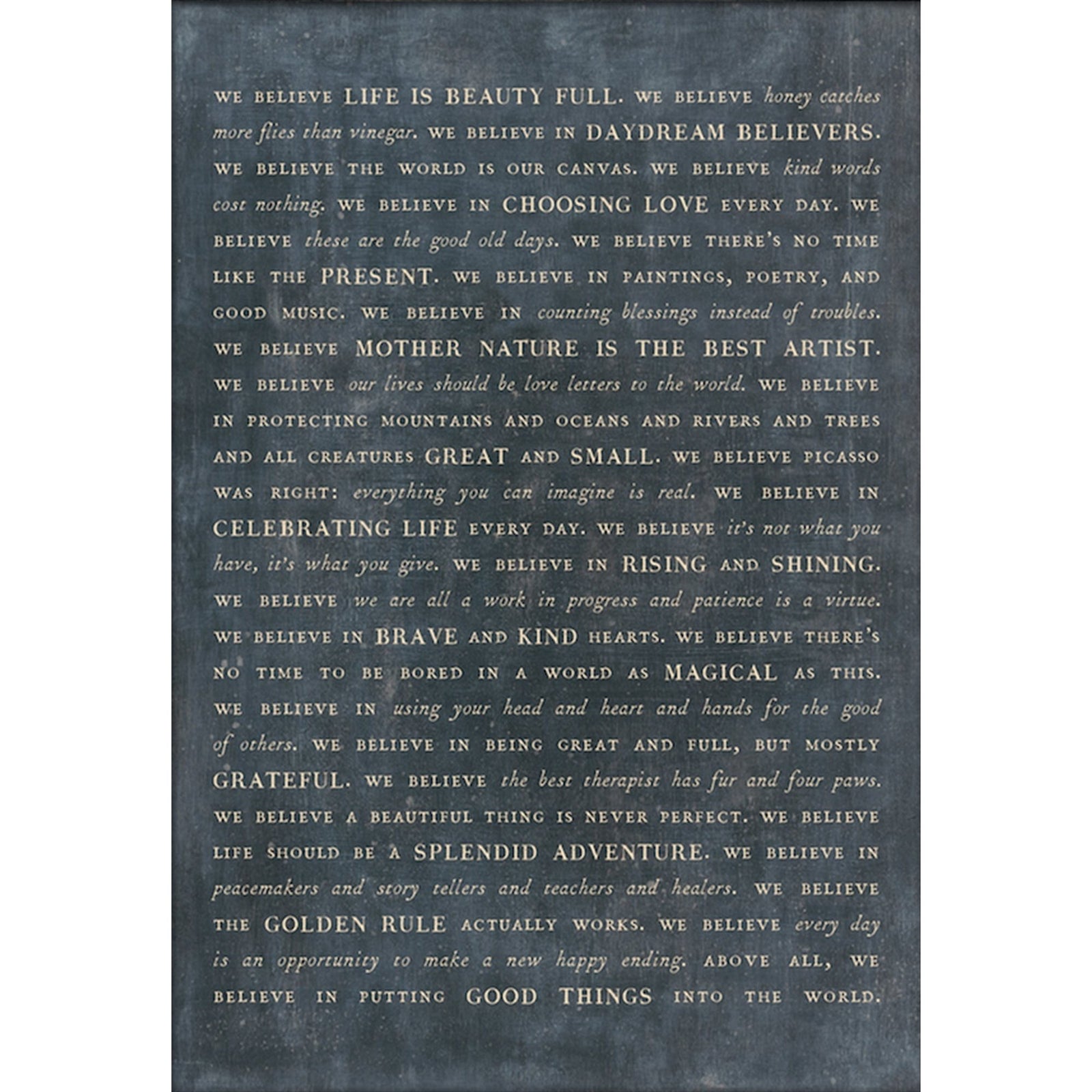Manifesto - Book Collection Art Print-Art Print-17"x 25"-Charcoal-Gallery Wrap-Jack and Jill Boutique