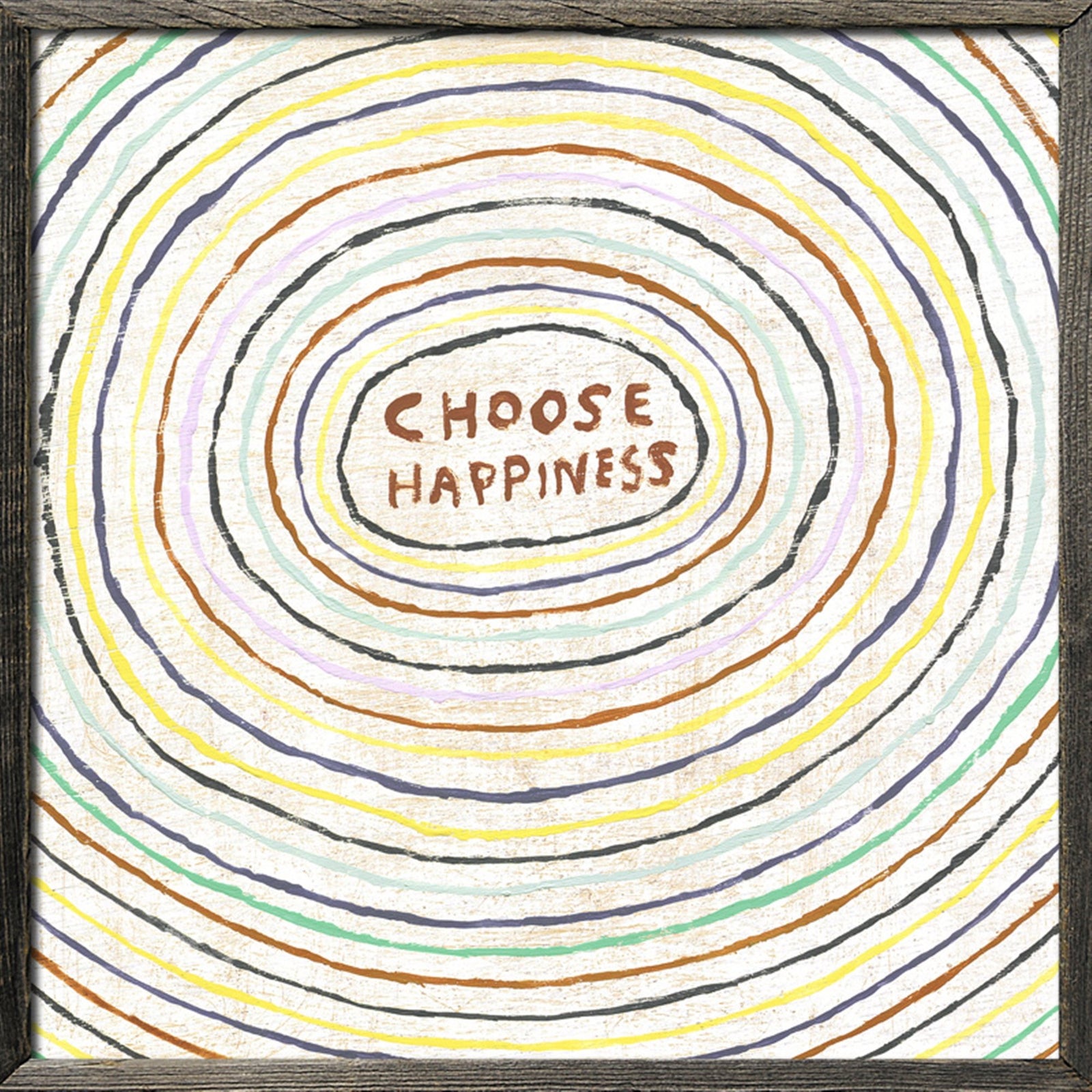 ART PRINT - CHOOSE HAPPINESS-Art Print-23" x 23"-Grey Wood-Jack and Jill Boutique