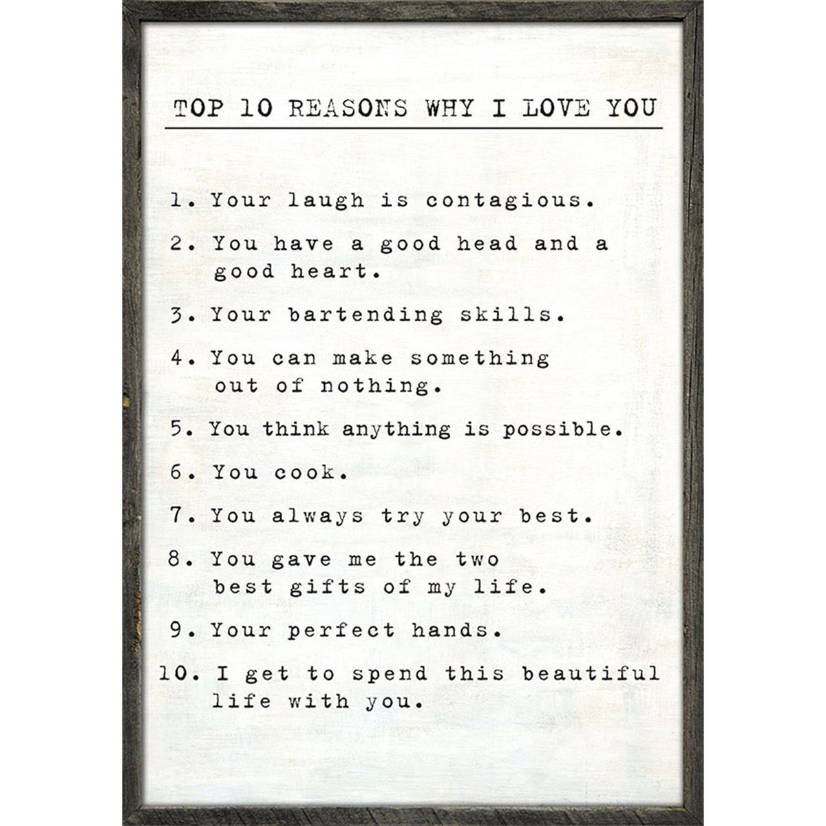 ART PRINT - TOP 10 REASONS WHY I LOVE YOU - Custom reasons-Art Print-Jack and Jill Boutique