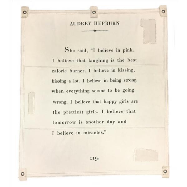 Wall Tarp - Quote from Audrey Hepburn Wall Hanging-Wall Tarp-Jack and Jill Boutique