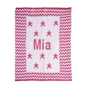Chevron & Stars Personalized Stroller Blanket or Baby Blanket-Blankets-Jack and Jill Boutique