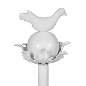 Finial finishes for iron beds-Finial-Bird On Ball With Leaf - Diameter 5", Height 5.5"-Jack and Jill Boutique