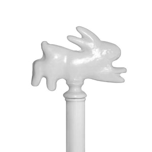 Finial finishes for iron beds-Finial-Running Bunny - Depth 1", Width 5", Height 4"-Jack and Jill Boutique