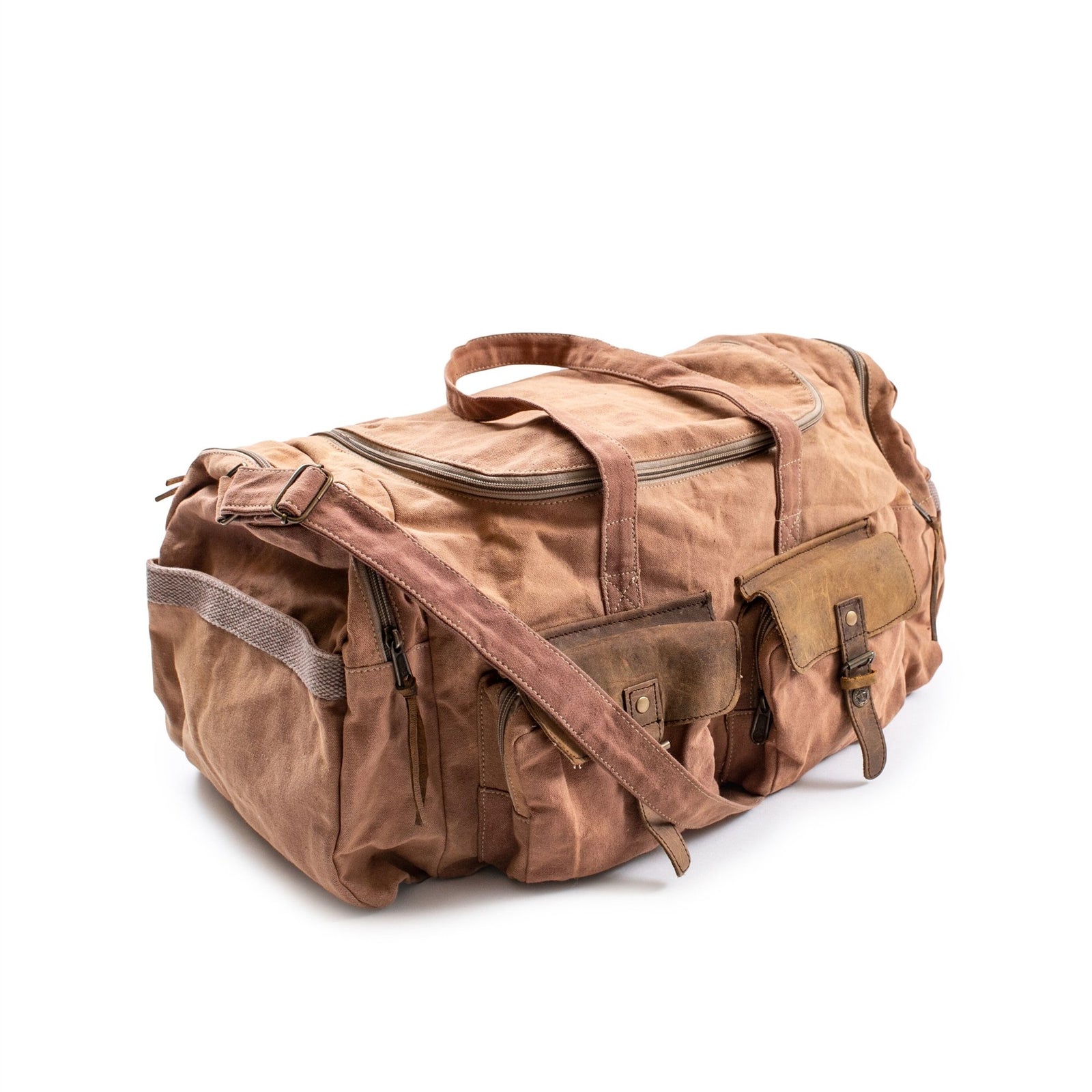 CANVAS DUFFLE BAG - BLUSH - 20" X 10"-Duffle Bag-Jack and Jill Boutique