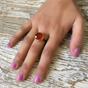 CARNELIAN GEMSTONE RING-Jewelry-Jack and Jill Boutique