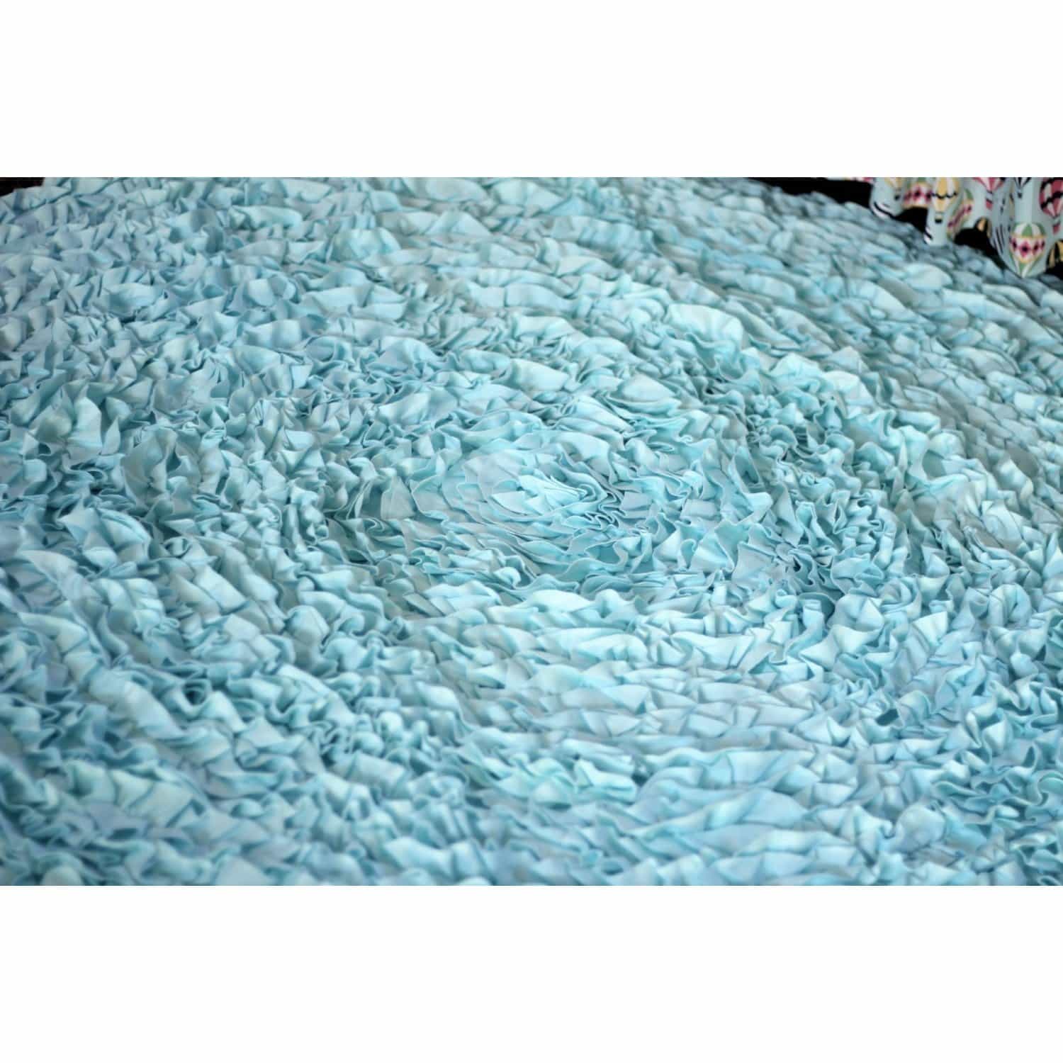 5 Ft Round Aqua Ruffle Rug - Nursery Rugs Clearance - Jack and Jill ...