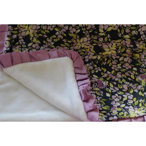 Blanket | Bougainvillea Lilac and Navy Floral Baby Bedding-Crib Blanket-Jack and Jill Boutique