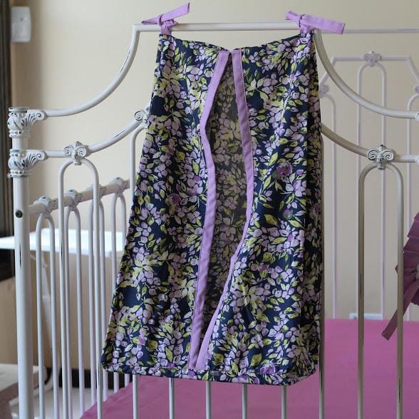 Diaper Stacker | Bougainvillea Lilac and Navy Floral Baby Bedding-Diaper Stacker-Jack and Jill Boutique