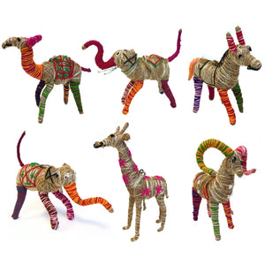 Fair Trade Jute Animals (Set of 6)-Dolls-Jack and Jill Boutique