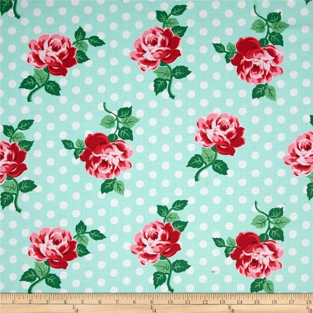 Lucy Aqua Fabric by the Yard | 100% Cotton-Fabric-Jack and Jill Boutique