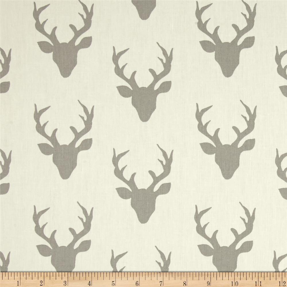 Hello Bear Buck Forest Silver Fabric by the Yard | 100% Cotton-Fabric-Jack and Jill Boutique