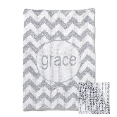 Metallic Chevron Personalized Stroller Blanket or Baby Blanket-Blankets-Jack and Jill Boutique