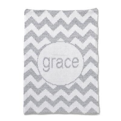 Metallic Chevron Personalized Stroller Blanket or Baby Blanket-Blankets-Jack and Jill Boutique