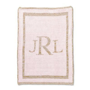 Metallic Classic Monogram Stroller Blanket or Baby Blanket-Blankets-Jack and Jill Boutique