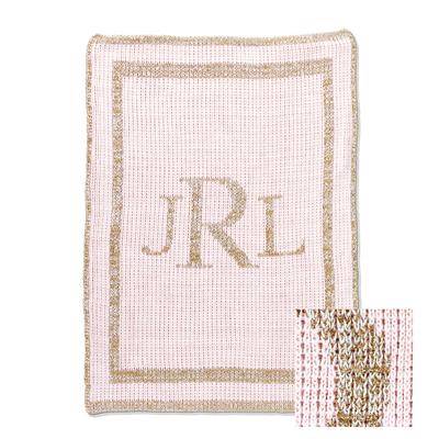 Metallic Classic Monogram Stroller Blanket or Baby Blanket-Blankets-Jack and Jill Boutique