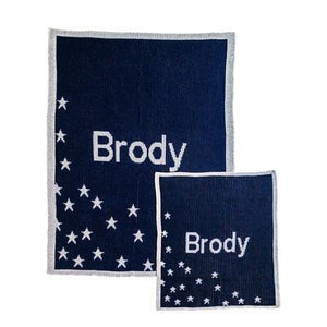 Metallic Sprinkled Stars Personalized Stroller Blanket or Baby Blanket-Blankets-Jack and Jill Boutique