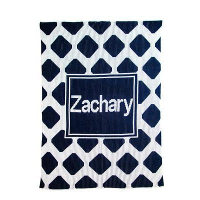 Modern Chrisscross &amp; Name Personalized Stroller Blanket or Baby Blanket-Blankets-Jack and Jill Boutique