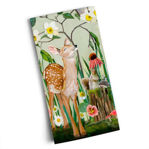 Springtime Friends - Fawn And Owl Tea Towels-Tea Towels-Jack and Jill Boutique