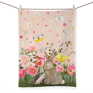 Springtime Friends - Hedgie And Bun Tea Towels-Tea Towels-Jack and Jill Boutique