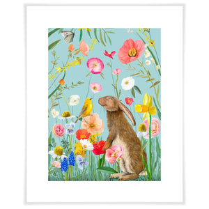 Springtime Friends - Bun And Bird Art Prints-Art Prints-10.5x12.5-Unframed-Jack and Jill Boutique