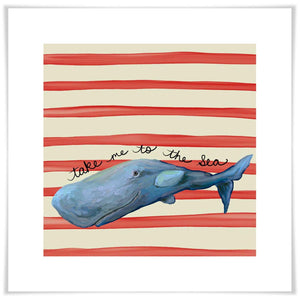 Take Me To The Sea Whale Art Prints-Art Prints-11.5x11.5-Unframed-Jack and Jill Boutique
