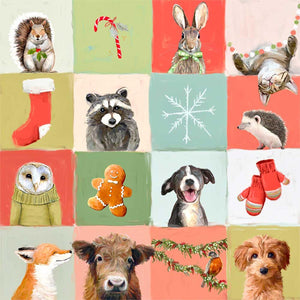 Holiday - Patchwork Animals Canvas Wall Art-Canvas Wall Art-10x10-Jack and Jill Boutique