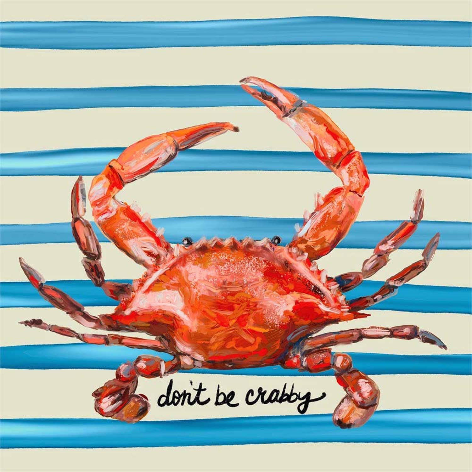 Don't Be Crabby Canvas Wall Art-Canvas Wall Art-10x10-Jack and Jill Boutique