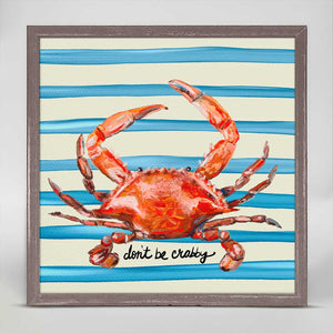Don't Be Crabby Mini Framed Canvas-Mini Framed Canvas-Jack and Jill Boutique
