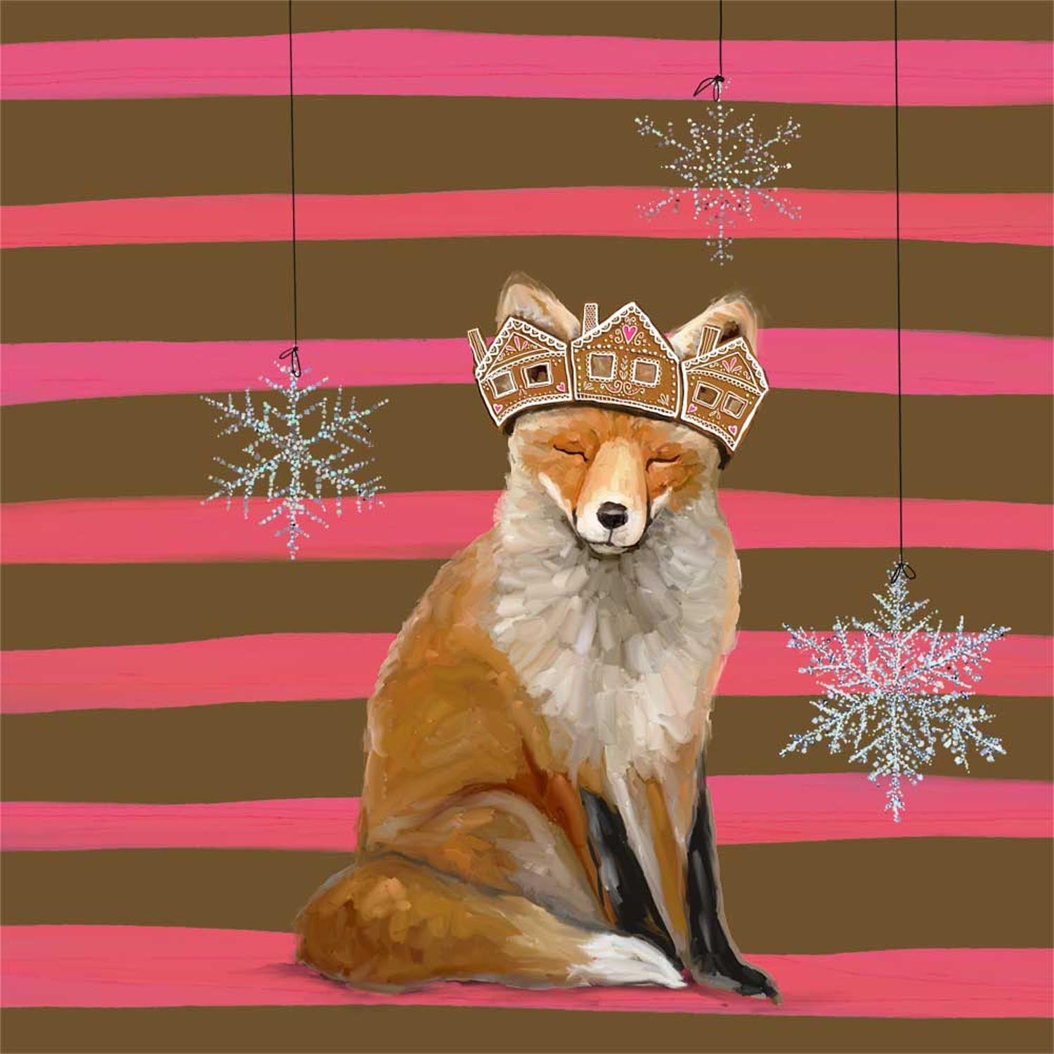 Holiday - Gingerbread Fox Canvas Wall Art-Canvas Wall Art-10x10-Jack and Jill Boutique