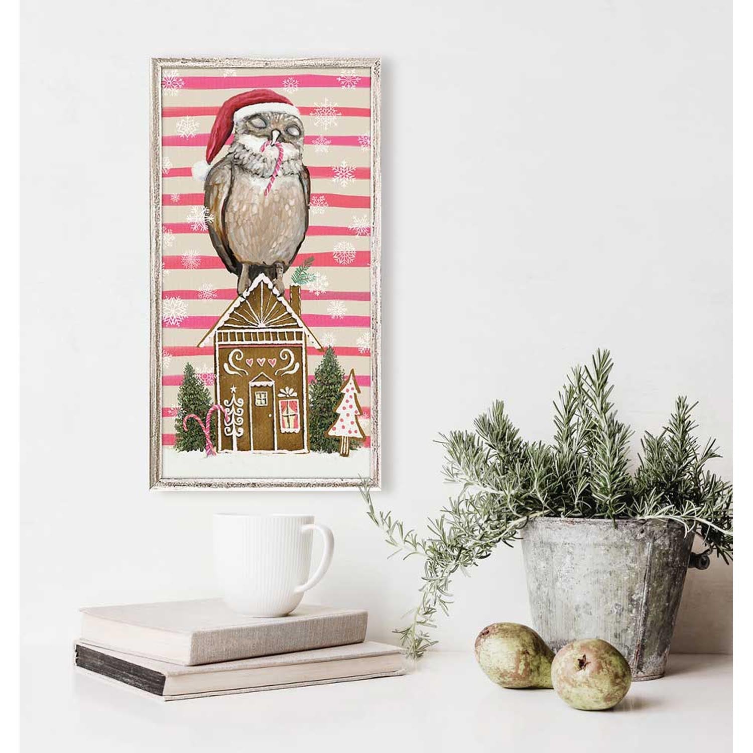 Holiday - Gingerbread Owl Mini Framed Canvas-Mini Framed Canvas-Jack and Jill Boutique