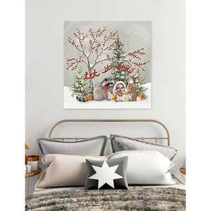 Holiday - Woodland Let It Snow Canvas Wall Art-Canvas Wall Art-14x14-Jack and Jill Boutique