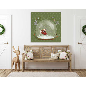 Holiday - Snow Globe - Brown White Dog Canvas Wall Art-Canvas Wall Art-14x14-Jack and Jill Boutique