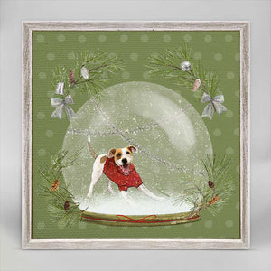 Holiday - Snow Globe - Brown White Dog Mini Framed Canvas-Mini Framed Canvas-Jack and Jill Boutique