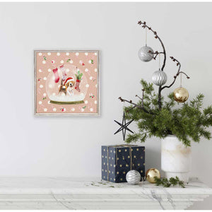 Holiday - Snow Globe - Beagle Mini Framed Canvas-Mini Framed Canvas-Jack and Jill Boutique