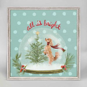 Holiday - Snow Globe - Poodle Mini Framed Canvas-Mini Framed Canvas-Jack and Jill Boutique
