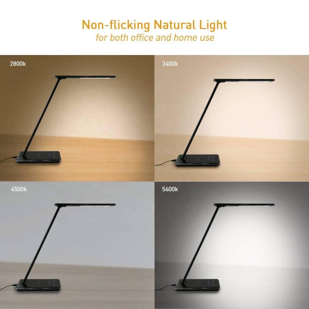 LED Desk Lamp with Qi Enabled Wireless Charger USB Charging Port 2 C Jack and Jill Boutique