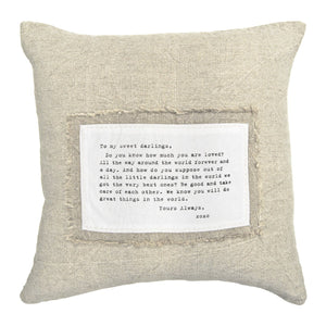 To My Sweet Darlings - Patch Pillow-Pillow-Jack and Jill Boutique