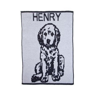 Puppy Dog & Name Stroller Blanket or Baby Blanket-Blankets-Jack and Jill Boutique