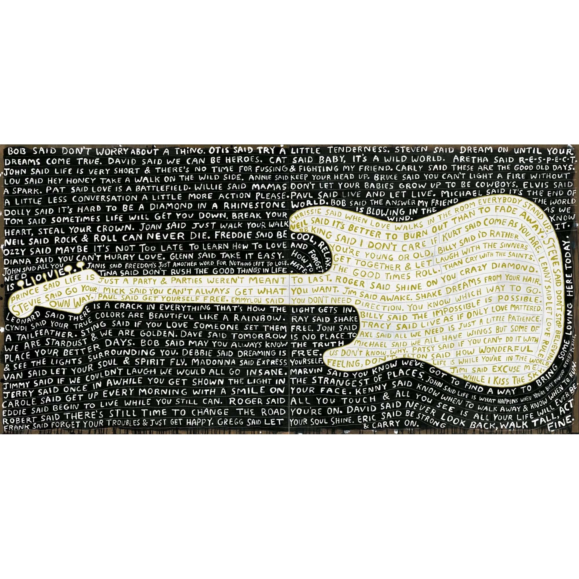 Art Print - Legends* Chartreuse - Guitar Gallery Wrap Panels