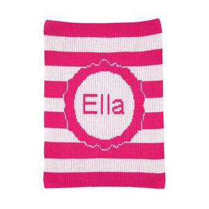Scalloped Modern Stripe Personalized Stroller Blanket or Baby Blanket-Blankets-Jack and Jill Boutique