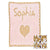 Metallic Single Heart & Scalloped Edge Stroller Blanket or Baby Blanket-Blankets-Jack and Jill Boutique