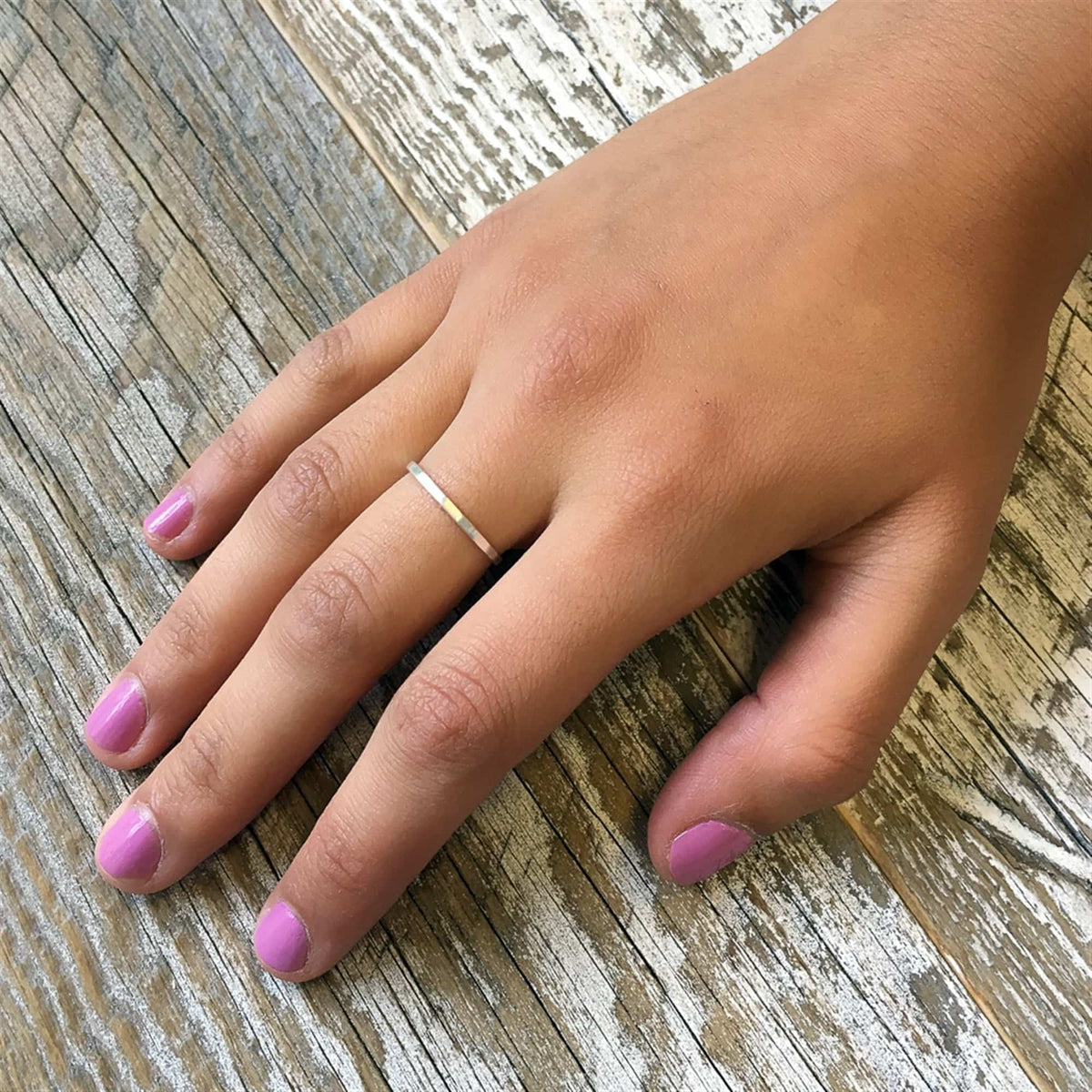 HAMMERED STERLING SILVER STACKABLE RINGS - SIZE 7-Jewelry-Jack and Jill Boutique