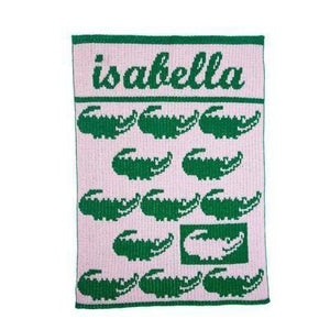 The Preppy Gator & Name Stroller Blanket or Baby Blanket-Baby Blanket-Jack and Jill Boutique