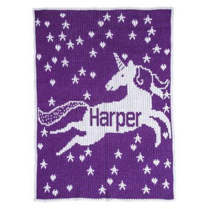 Unicorn & Stars Stroller Blanket or Baby Blanket-Baby Blanket-Jack and Jill Boutique