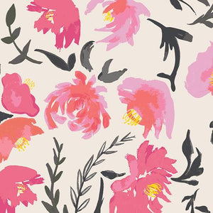Wonderful Things Aquarelle Floral Rosewater Fabric by the Yard | 100% Cotton-Fabric-Coral-Jack and Jill Boutique