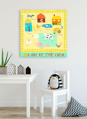 A Day at the Farm Wall Art-Wall Art-21x21 Canvas-Jack and Jill Boutique