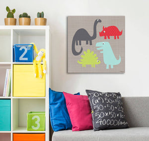 A Gathering of Dinosaurs Wall Art-Wall Art-18x18 Canvas-Jack and Jill Boutique